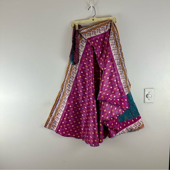 Reversible Upcycled Magic Sari Wrap Maxi Skirts BIN127 - Picture 2 of 6